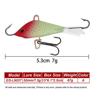 5,3 cm/7g señuelo cebo equilibradores de hielo para perca <span class=keywords><strong>Lucio</strong></span> <span class=keywords><strong>pesca</strong></span> en hielo agua salada <span class=keywords><strong>invierno</strong></span> señuelo cebo duro - Product Image 2