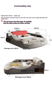 Multifunctionele <span class=keywords><strong>Massage</strong></span> Extra Groot Intelligent Tweepersoonsbed Met Opslagmassagefunctie Met Luidspreker Usb - Product Image 6