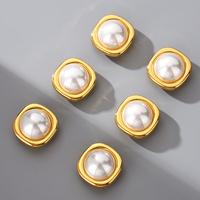 Kemeja sederhana dekorasi kancing mutiara, aksesori kancing logam untuk pakaian 15MM/20MM