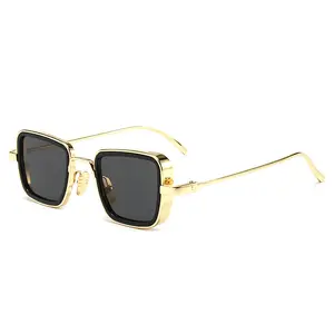 Heap hot-gafas de sol Ndian para hombre, lentes de sol retro Steampunk con marco de metal/película