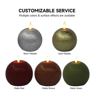 Cao cấp Sphere sáp trắng điện từ xa bóng tròn nến điện <span class=keywords><strong>LED</strong></span> cho trang trí đám cưới - Product Image 2