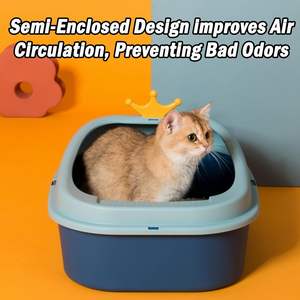 Grand espace semi-fermé chats intérieur anti-éclaboussures déodorant détachable toilette litière <span class=keywords><strong>bac</strong></span> <span class=keywords><strong>à</strong></span> <span class=keywords><strong>sable</strong></span> - Product Image 5