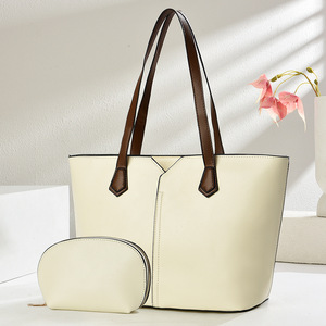 Ensemble de sacs fourre-tout deux pièces noir grande capacité, sac à main et sac bandoulière pour usage quotidien, été 2025 - Product Image 2