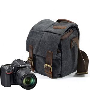 Sac à bandoulière pour appareil photo en toile résistant à l'eau avec garniture en cuir, fabriqué sur mesure par une usine BSCI - Product Image 3