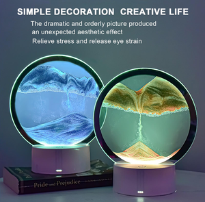 Lampe de bureau LED en gros avec sable mouvant, art 3D, sablier, paysage naturel, veilleuse à sable liquide - Product Image 2