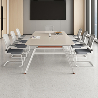 Table de conférence en bois pour bureau, longue table de réunion pour discussion professionnelle multi-personnes