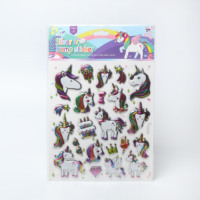 Autocollants décoratifs licorne pour enfants, feuilles d'autocollants créatifs pour filles avec autocollants licorne arc-en-ciel pour enfants