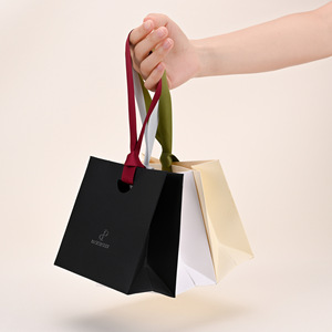 Bolsa de Regalo de Papel de Lujo con Logotipo Personalizado, Asa de Listón, Bolsa de Embalaje para Joyería, Boutique, Comercio Minorista - Product Image 2