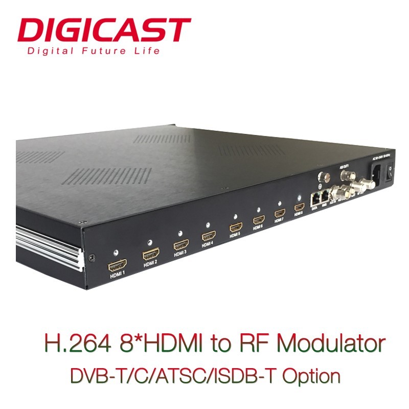 Prix bas 8 canaux Modulateur RF 8 dans 1 modulateur ip analogique DVB-T isdb-tb modulateur d'encodeur pour DVB headment