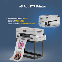 Imprimante DTF Haolic A3 rose en rouleau, automatique pour T-shirts et vêtements, avec secoueur de poudre A3+ et sécheur, tête d'impression Epson XP600 neuve, garantie 1 an