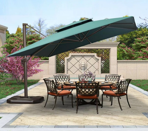 Sombrilla Doble <span class=keywords><strong>para</strong></span> <span class=keywords><strong>Jardín</strong></span>, Sombrilla Cantilever Grande de 3m Cuadrados, Sombrilla Económica <span class=keywords><strong>para</strong></span> Patio y Playa - Product Image 1