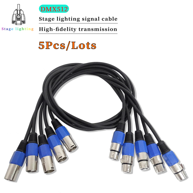 5Pcs/lots 3-PIN DMX Cable 1M  Led Par Light Connection Cable DMX Signal Line Used for Stage Light
