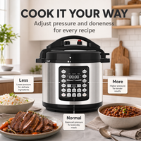 Cuisinière à pression électrique avec écran LED 6L et 14 fonctions prédéfinies