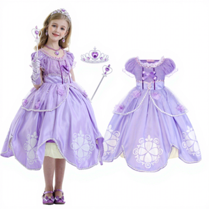 Film TV Halloween Cosplay costumi ispirati viola Sofia Rapunzel <span class=keywords><strong>Elsa</strong></span> Anna Belle Princess Dress Sofia Princess Girl Dresses - Product Image 1