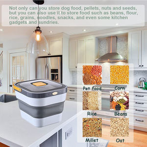 כלב לחיות מחמד מזון אחסון מיכל 13.7 QT אטום מתקפל מסוגל חתול כלב מזון מחזיק סל אורז קמח ציפור זרע אחסון מיכל - Product Image 2