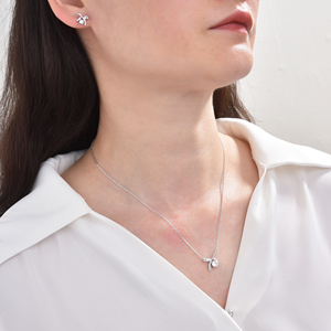 مجموعة مجوهرات لامعة من الكريستال للنساء والفتيات مجوهرات الزفاف للعروس مجموعة أقراط وقلادات من حجر الراين فضي 925 - Product Image 2