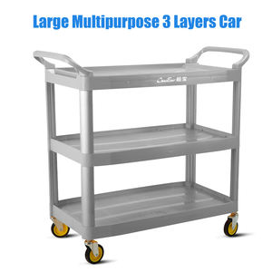 Ruang makan dapur 3 Tingkat kualitas baik keranjang utilitas layanan makanan baja tahan karat komersial troli pengiriman makanan - Product Image 5