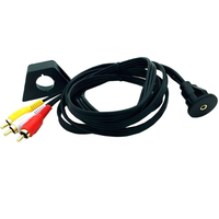 Pour voiture bateau moto tableau de bord encastré montage sur panneau DC3.5mm femelle à 3RCA mâle câble étanche avec support