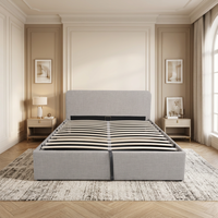 Willsoon Modernes Minimalistisches Europäisches King-Queen-Size Leinen-Polsterbett mit Gaslift-Stauraum OEM ODM B2B Großhandel