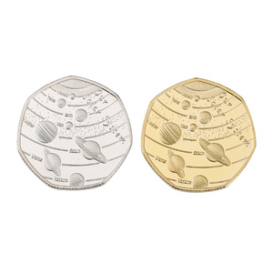 เหรียญเงินหลายเหลี่ยมชุบทองดีไซน์ใหม่สำหรับเป็นของที่ระลึกผลิตจากโรงงาน - Product Image 1