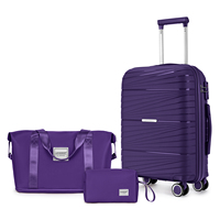 Nouvelle conception de valise rose crème tendance avec serrure TSA, trousse de voyage, logo personnalisé, ensemble de valises d'extérieur avec roulettes