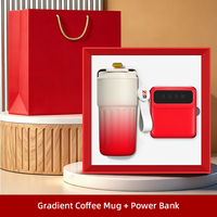 Ensemble cadeau 2-en-1 : Mug dégradé et batterie externe portable, impression personnalisée pour les voyageurs d'affaires et les cadeaux de bien-être pour les équipes de bureau