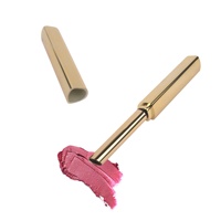 OEM Triangle Forme Rouge À Lèvres Baume À Lèvres Cas Golden Slim Lip Pen Tube Métallique Or Plastique Mince Brillant À Lèvres Rouge À Lèvres Conteneur Logo