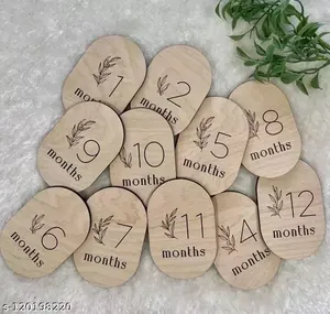 Annonce de bébé jeu de cartes de jalons en bois pour bébé 13 pièces cartes de jalons ovales en bois