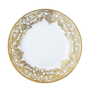 ชุดจานเซรามิกพอร์ซเลนลายผลไม้แบบใช้แล้วทิ้ง  ลายนูนเคลือบด้วยไฟฟ้า  พร้อมโลโก้สั่งทำ จานแบนสไตล์พนมเปญ - Product Image 5