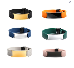 Cadeaux personnalisés, bracelet en silicone caoutchouc personnalisé, bijoux sportifs, bracelet gravé pour homme - Product Image 1