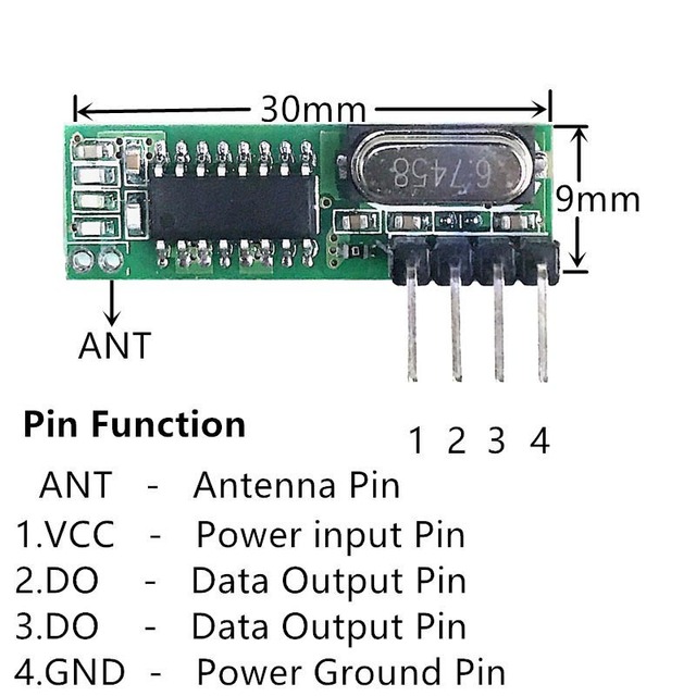 QXT RX470-4 433MHz Superheterodyne RF Wireless IoT Receiver Module