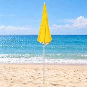 Parasol de plage portable de 180 cm avec inclinaison, auvent en polyester et structure en acier inoxydable à 8 baleines - Product Image 4