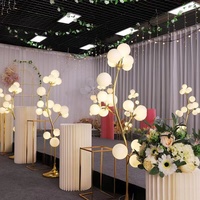 Décorations de mariage dorées, fournitures de décoration d'événements, fleurs artificielles, lampadaires LED pour mariage