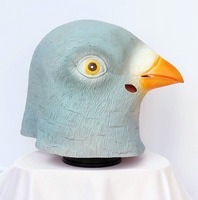 Masque facial complet en latex de pigeon, couvre-chef d'oiseau, accessoires de déguisement d'Halloween, costume de cosplay, accessoires de théâtre