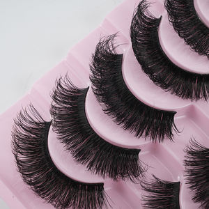 Extensiones de Pestañas Postizas de Visón Sintético Natural Hechas a Mano al por Mayor para Maquillaje, Tiras de Pestañas Postizas Gruesas de Belleza - Product Image 2