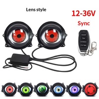 Lumière ambiante clignotante automatique LED Devil's Eye 10W pour phares/lentilles de voiture et de moto (aluminium)