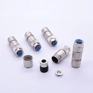 M12 KB female assembly type waterproof crimp connector