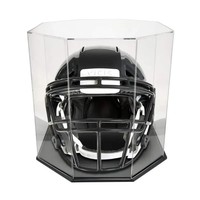 Boîte de présentation en acrylique transparente avec base noire élégante et magnifique pour casque, chapeau, casquette de baseball, boîte de présentation en acrylique OEM/ODM