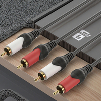 Tweekanaals Rca Audiokabel Zwart Pvc Versterker Voor Tv Av Ontvanger Auto Audio Luidspreker 2Xrca Splitter Gecombineerd Voor Optimaal