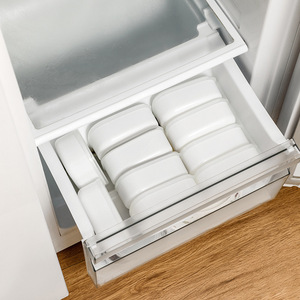 White Rectangle Lunch <b>Box</b> Food Storage Container For Brown Rice <b>Mixed</b> Grain Freezer Use - Product Image 2