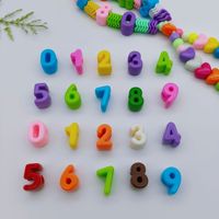 Cuentas de Plástico Acrílico con Números Grandes y Agujeros Grandes, Abalorios Iniciales Gruesos para DIY, Pulseras, Cadenas de Teléfono Móvil y Cuerdas