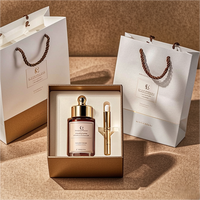 Boîte cadeau cosmétique de luxe portable, grand format, en carton, avec couvercle en papier, logo personnalisé, imperméable, avec sac, avec gaufrage