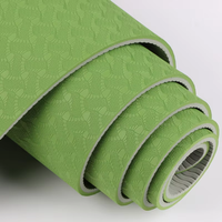 Tapis de yoga TPE bicolore 8 mm antidérapant et écologique avec sac en filet et sangle de transport, vente en gros, logo personnalisé