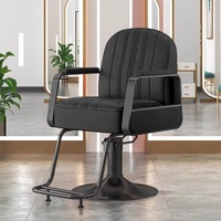 Fauteuil de Barber Shop Tendance GEDO avec Siège Réglable et Dossier Inclinable pour Permanente, Teinture, Toilettage et Coupe de Cheveux Spécial Salon en Métal