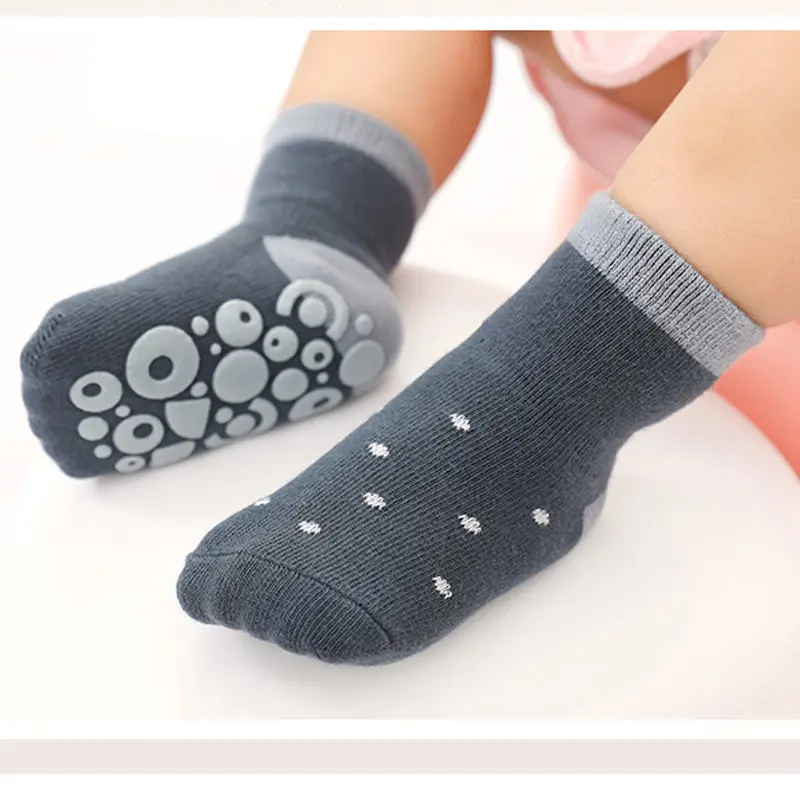 Spring and Autumn New Children's Floor Socks Dispensing Non-Slip Thick Toddler Baby Socks Combed Cotton Baby Socks