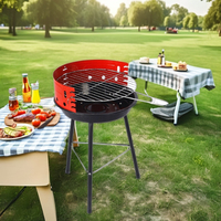 Mini gril de fumeur de charbon de bois Portable sans fumée barbecue rond en acier et en métal de fer pour le camping d'arrière-cour de jardin