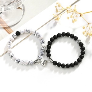 Pulsera Magnética Unisex para Parejas con Turquesa Natural, Diamantes, Cuentas, Perlas, Ágata, Estilo Religioso - Product Image 2