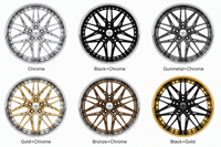 Jantes en alliage d'aluminium forgé 2 pièces, 18-24 pouces, déport de 25 mm, 6061-T6, haute performance, finition argentée, pour berlines de luxe et supercars