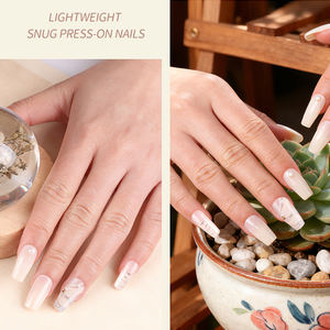 Ensemble de 30 faux ongles en ABS de luxe, tendance, personnalisés, <span class=keywords><strong>à</strong></span> presser, motif carré, colle gel, pour les doigts - Product Image 4