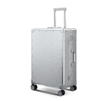 Valise de luxe classique haut de gamme en aluminium rigide avec motif de fleurs de glace, serrure TSA, roues pivotantes à 360 degrés